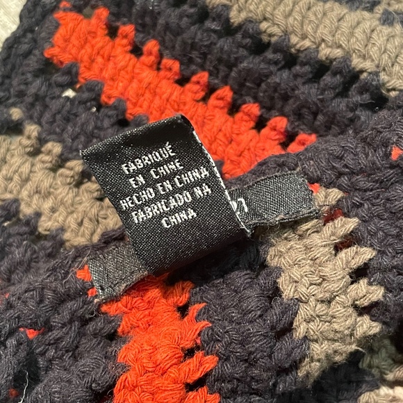 Beautiful Cropped Crochet Halter Tie Tank Top Size M In Black/Red/Olive Green - Picture 9 of 11